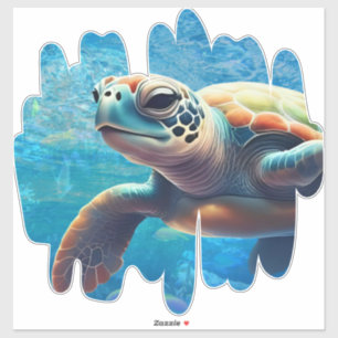 Sea Turtle Close-up Ocean Vibes Blue Ocean