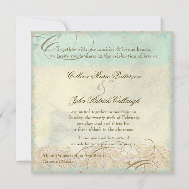 Sea Turtle Coastal Beach - Destination Wedding Invitation (Front)
