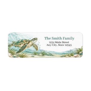 Sea Turtle Coastal Return Address Labels
