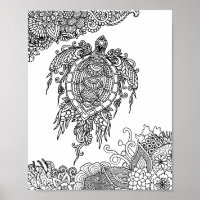 Sea Turtle - Colour Your Own Art