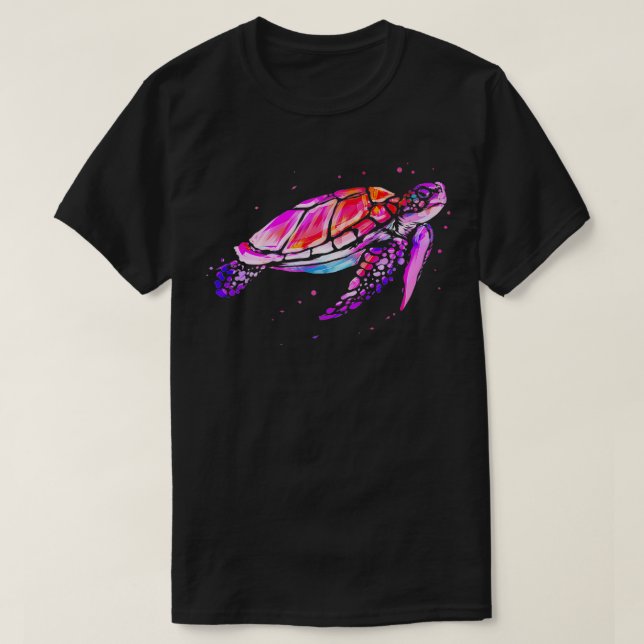 Sea Turtle Colourful Ocean Scuba Diving Gift  T-Shirt (Design Front)