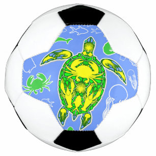 Sea Turtle Coral Reef Marine Life Symbol Soccer Ball