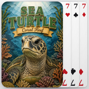 Sea Turtle Coral Reef POPCUT Playing Cards