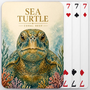 Sea Turtle Coral Reef Wildlife Playing Cards