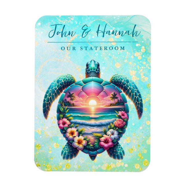 Sea Turtle Cruise Ship Stateroom Magnet (Vertical)