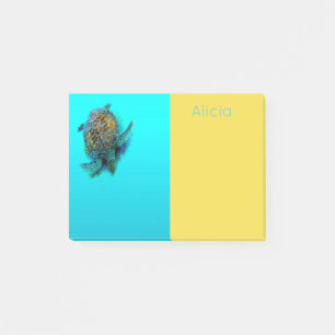 sea turtle custom post it note