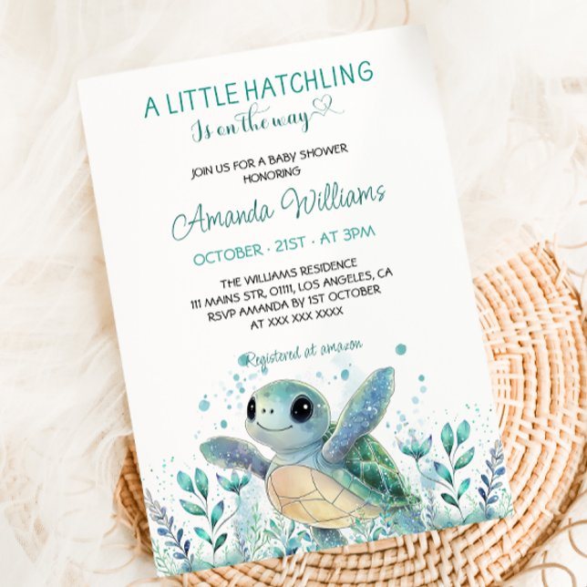 Sea Turtle Cute Baby Shower  Invitation (Creator Uploaded)
