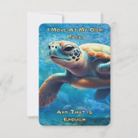 Sea Turtle Daily Affirmation Card Two Quotes