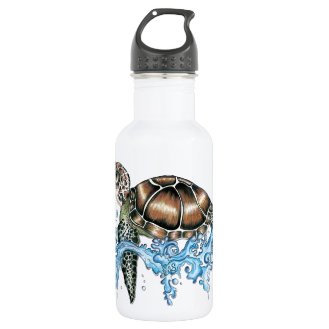 sea turtle design 532 ml water bottle (Front)