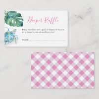 Sea Turtle Diaper Raffle Invitation Enclosure Card