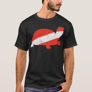 Sea Turtle Dive Flag Scuba Diving Lovers 2 T-Shirt