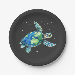 Sea Turtle Earth Day 2025 Sea Animals  Paper Plate