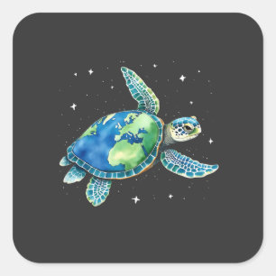 Sea Turtle Earth Day 2025 Sea Animals  Square Sticker