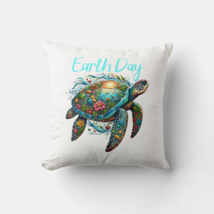 Sea Turtle Earth Day Cushion