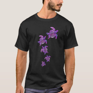 Sea Turtle Family Swimming Reptile Graphic T-Shirt