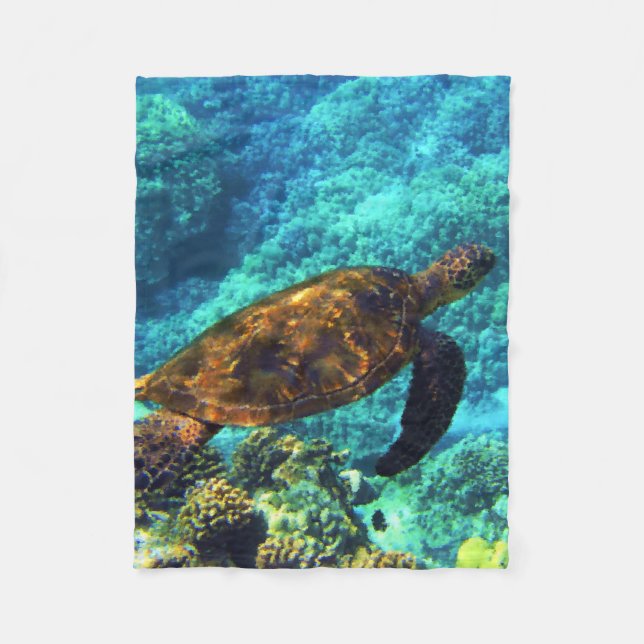 sea turtle fleece blanket (Front)