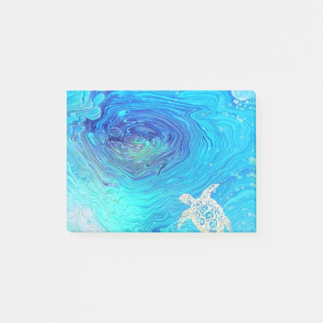 Sea Turtle flow art Post-it Notes (Front)