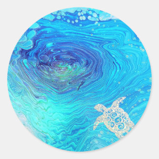 Sea Turtle flow art sticker
