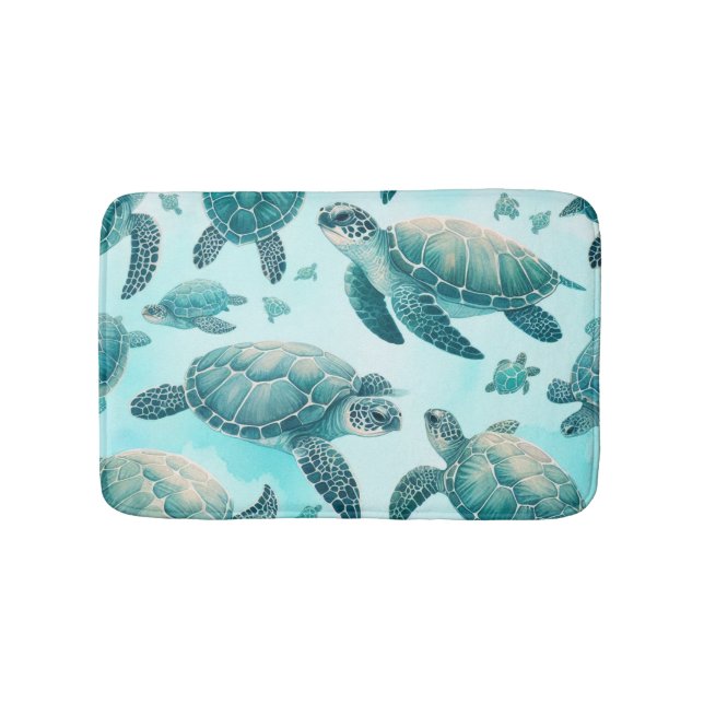 Sea Turtle Friends Bath Mat (Front)