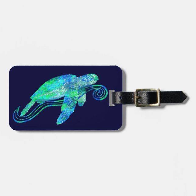 Sea Turtle Graphic Luggage Tag (Front Horizontal)