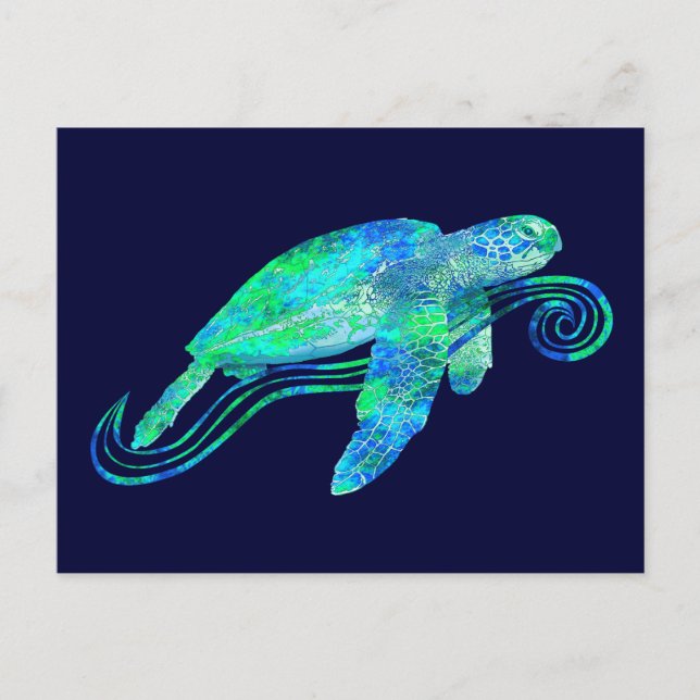 Sea Turtle Graphic Postcard (Front)