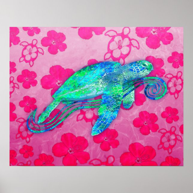 Sea Turtle Graphic Poster (Front)
