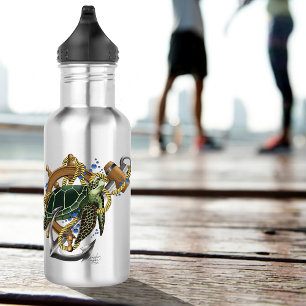 Sea Turtle Green Blue 532 Ml Water Bottle