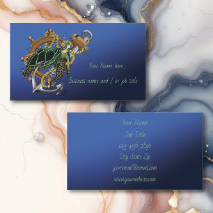 Sea Turtle Green Blue Business Card