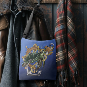 Sea Turtle Green Blue Crossbody Bag