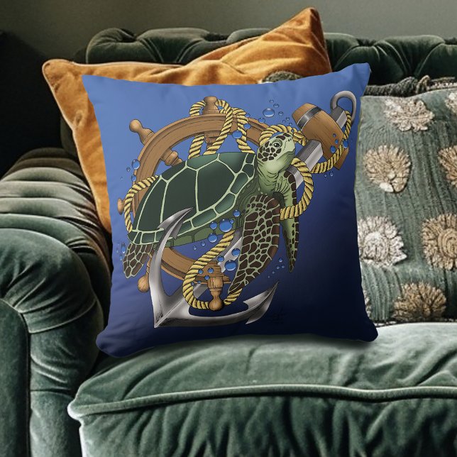  Sea Turtle Green Blue Cushion (Creator Uploaded)