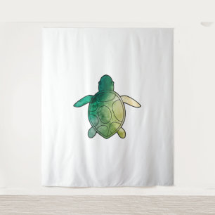 Sea Turtle green watercolor Tapestry