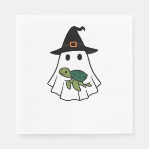 Sea Turtle Halloween Ghost Witch Hat Animal Lovers Napkin