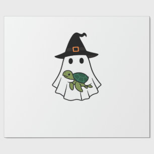 Sea Turtle Halloween Ghost Witch Hat Animal Lovers Wrapping Paper
