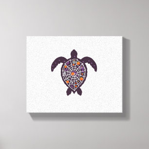 Sea Turtle Halloween Spider-web Pumpkin Ghost Hall Canvas Print