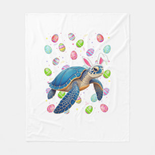 Sea Turtle Happy Easter Egg Hunt Bunny Ear Sea Tur Fleece Blanket
