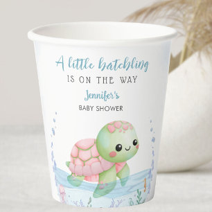 Sea Turtle Hatchling Baby Shower Girl Paper Cups