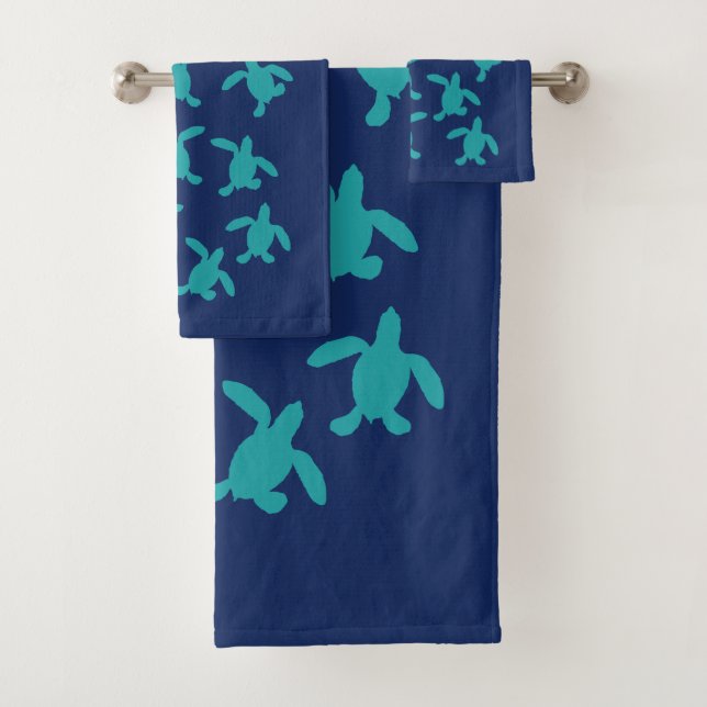 Sea Turtle Hatchlings Bath Towel Set (Insitu)