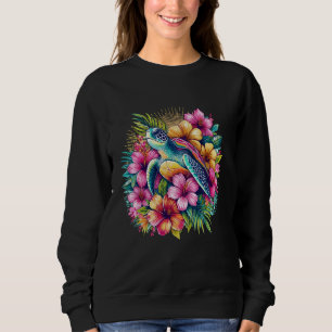 Sea Turtle Hawaiian Flowers Hawaii Sweatshirt
