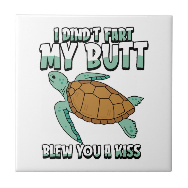 Sea Turtle Humourous Tile (Front)