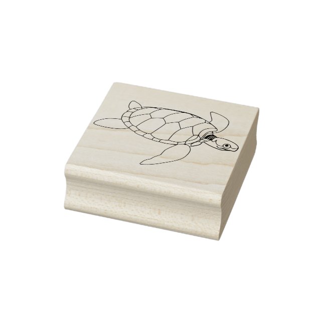 sea turtle illustration art stamp (Stamp)
