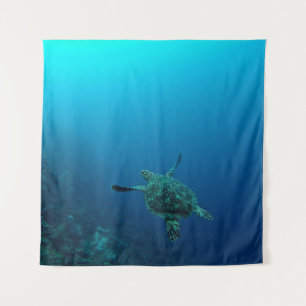 SEA TURTLE IN WATER TAPESTRY