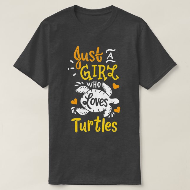 Sea Turtle Just A Girl Who Loves Turtles Funny Gif T-Shirt (Design Front)
