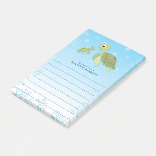 Sea Turtle Kid's Cute Ocean Animal Post-it Notes