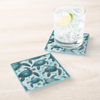 Sea Turtle Life Glass Coaster