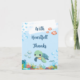 Sea Turtle Little Hatchling Baby Shower Thank You Card