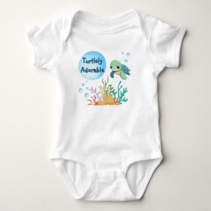 Sea Turtle Little Hatchling Turtley Adorable Baby Bodysuit