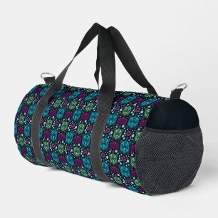 Sea Turtle & Lotus Flower Pattern Duffle Bag