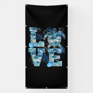 Sea Turtle Love Shirt Ocean Beach Animal Lovers Banner
