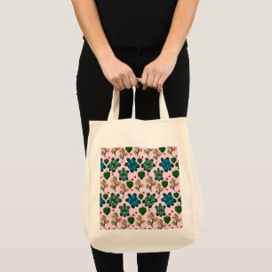 Sea Turtle Lover Gift, Cute Turtle Pattern, Marine Tote Bag