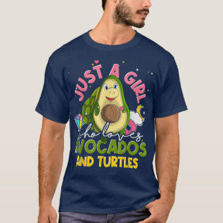 Sea Turtle Lover Girls Avocado Women Ocean Animal T-Shirt
